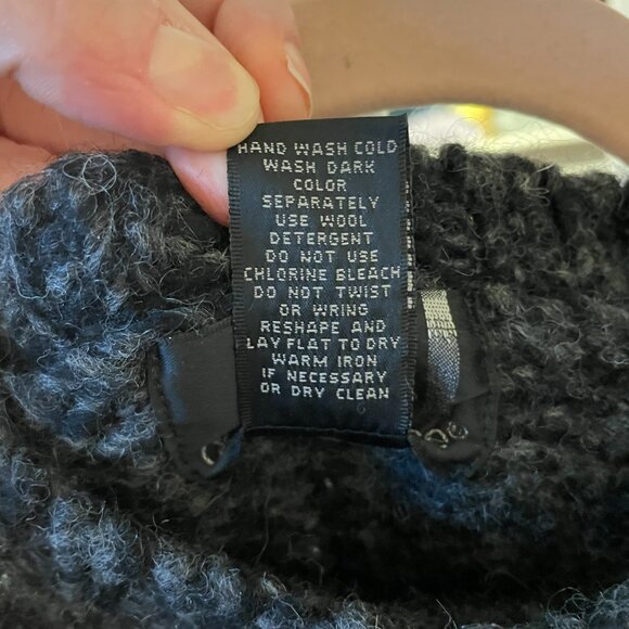 driving force | 100% Wool Charcoal Gray/Black Chunky Knit Pullover Sweater Med - Picture 5 of 5